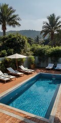 Fototapeta premium swimming pool in hotel