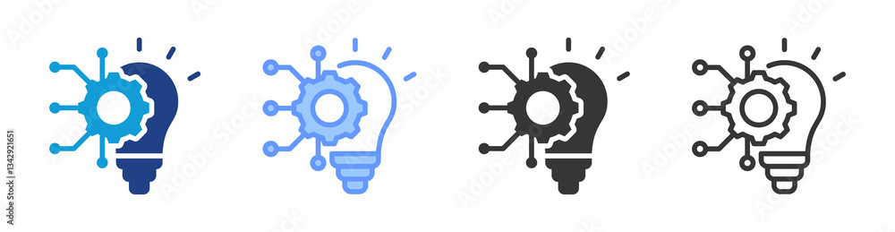 Poster disruptive innovation icon set multiple style collection