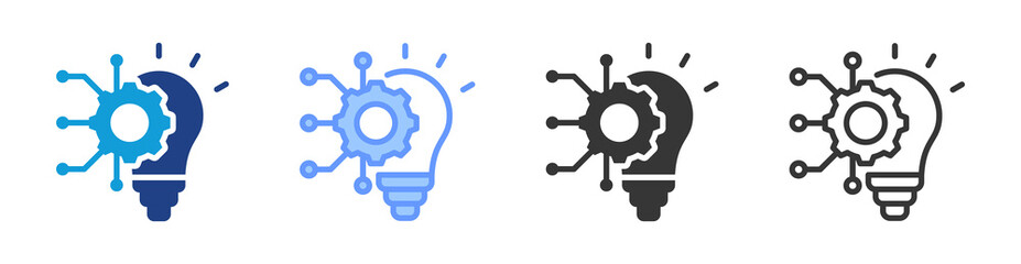 Disruptive Innovation icon set multiple style collection