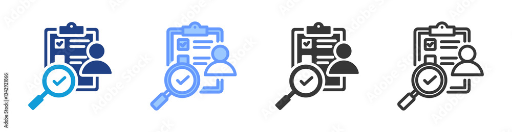 Poster requirement analysis icon set multiple style collection