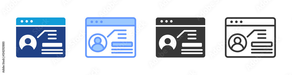 Poster User Profile icon set multiple style collection