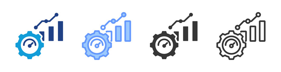 Kpi icon set multiple style collection