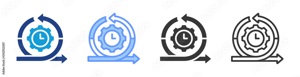 Poster Agility icon set multiple style collection
