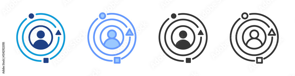 Aufkleber User Experience icon set multiple style collection