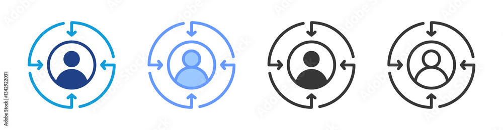 Poster customer centric icon set multiple style collection
