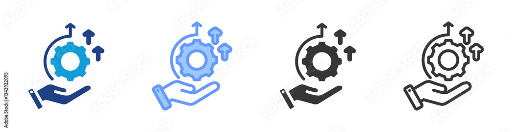 Poster Service Development icon set multiple style collection