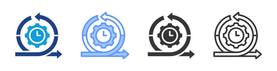 Agility icon set multiple style collection