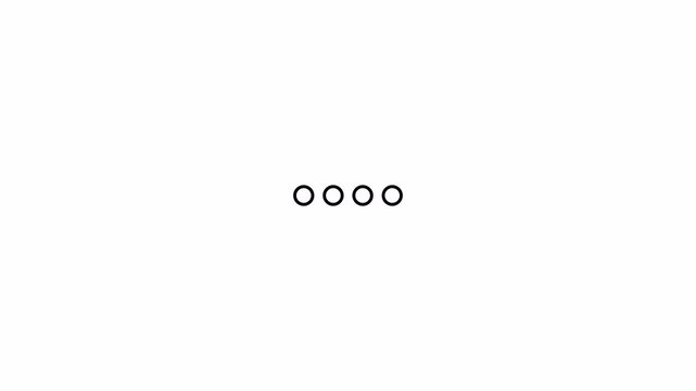 loading progress icon bar animation with 4 looping dots with outline on white background. Website loading animation concept.