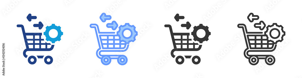 Poster Procurement icon set multiple style collection