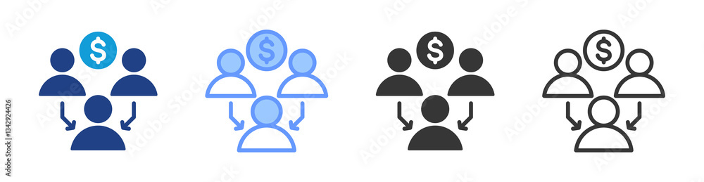 Poster Consortia icon set multiple style collection