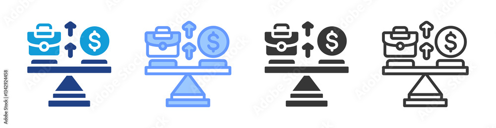 Poster Mutual Benefit icon set multiple style collection