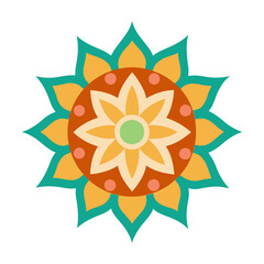 Colorful Floral Mandala Ornament Vector Illustration