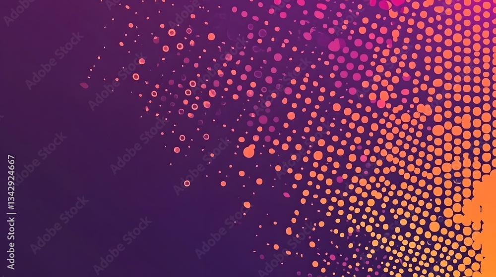 Aufkleber gradient background displays a pattern of various sized and colored circles