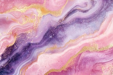 Fototapeta premium Abstract background with pink, purple agate and gold glitter details. Use it for banners, web design, cards, and social media templates.