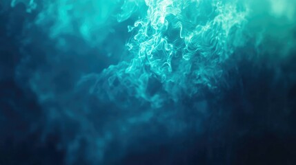 Obraz premium Bright swirling teal smoke patterns against a dark background