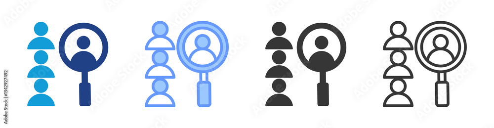 Poster Hiring icon set multiple style collection