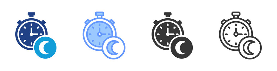 Overtime icon set multiple style collection