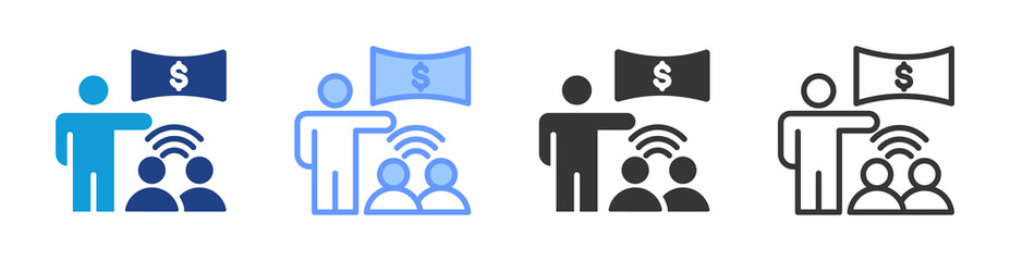 Business Presentation icon set multiple style collection