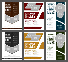 Charity Flyer Template for Fundraising Events Donations and Nonprofit Campaigns Ideal for Community Support Awareness and Volunteer Programs Fully Editable Vector EPS Format for Print and Digital Use.