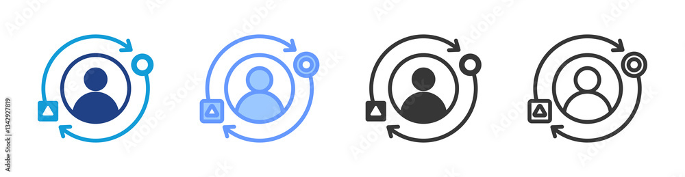 Poster Adaptability icon set multiple style collection