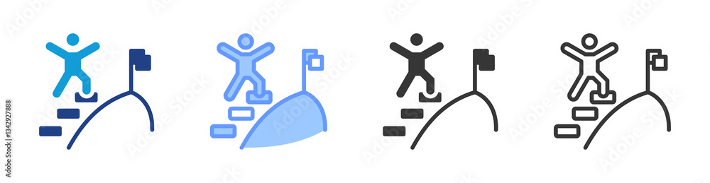 Aufkleber milestone icon set multiple style collection