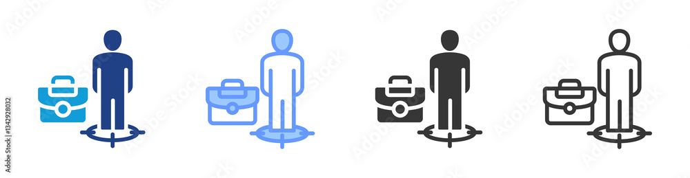 Poster job position icon set multiple style collection