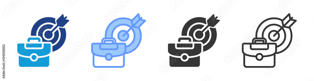 Aufkleber job target icon set multiple style collection