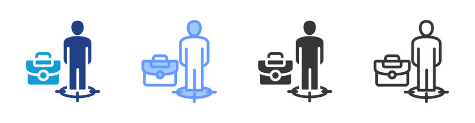 Job Position icon set multiple style collection