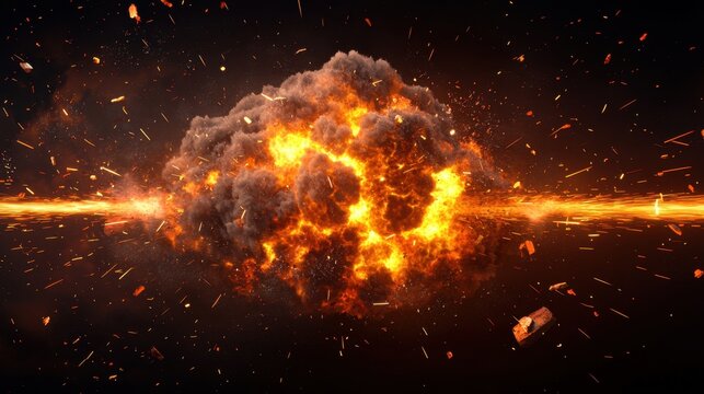 Dynamic comic explosion with stylized motion blur and impact waves, evoking high-energy action scenes.