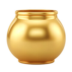 A golden investment fund icon against a white background  long title A shiny golden pot or vessel representing an investment fund or financial