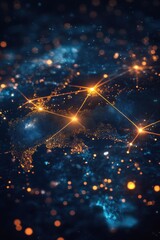 Obraz premium Global Network Connections: A Digital World Map
