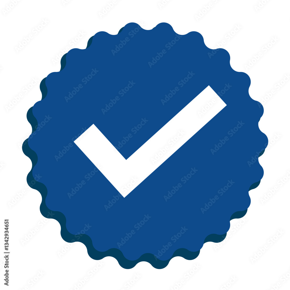 Poster set of blue tick mark badge icons. profile verification icons vector formats. eps 10