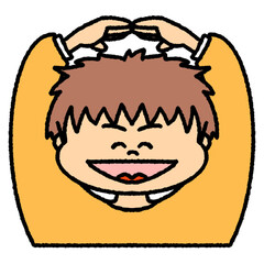 手でまるを作る男性のイラスト