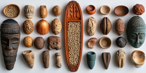 Collection of various ancient artifacts displaying rich history and culture