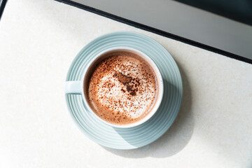 A cup of Coffee Chocolate Matcha hot iced cafe