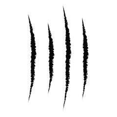 Claw scratches sign vector. Claws scratches icon, vector silhouette, Claws scratches icon, vector isolated on white background, vector illustration. 