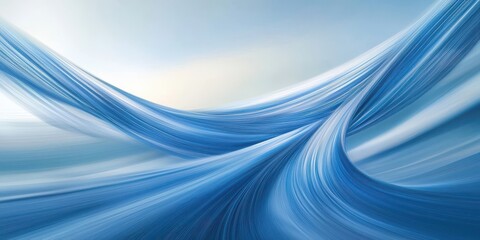 Naklejka premium Mechanical energy physics motion concept, Abstract blue waves create a soothing and dynamic visual effect.