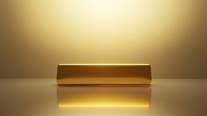 Obraz premium A glossy, high-quality 3D-rendered golden ingot with subtle light reflections — symbolizing wealth, prosperity, and good fortune, ideal for festive or financial themes