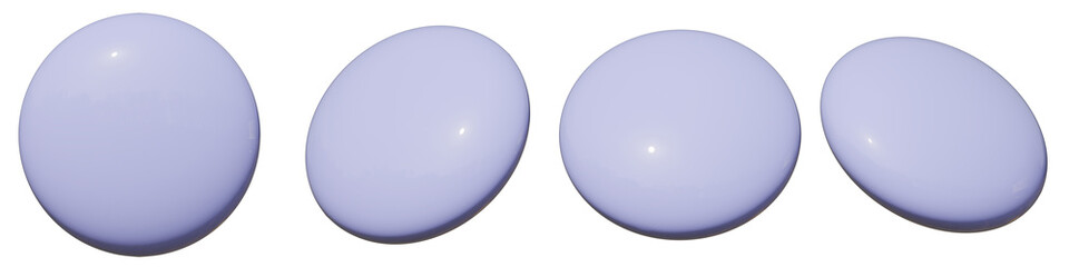 Nuance blue sugar-coated candies or chocolates in 3D illustration style