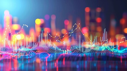 Futuristic e commerce metrics background for retail analytics  dynamic data visualization insights