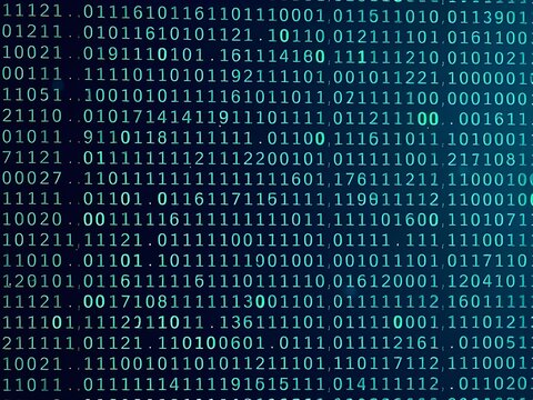 Abstract Digital Background Binary Code Pattern, Computer Data Encryption, Cyber Security, Technology, Information Flow - Powered by Adobe