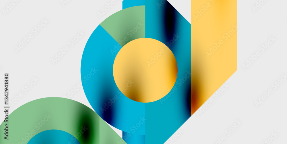 Aufkleber Vibrant abstract background circles with smooth gradients, creating a dynamic and modern design. Ideal for creative, tech, or contemporary-themed projects