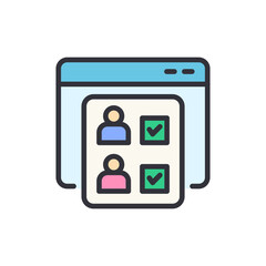 Attendance system colored icons, minimalist vector illustration ,simple transparent graphic element .Isolated on white background