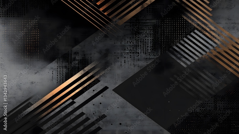 Aufkleber Abstract geometric shapes and patterns with textural surfaces creating visual appeal