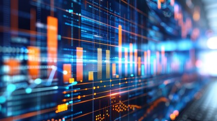 Obraz premium Futuristic background for e commerce metrics visualizing online retail analytics and trends