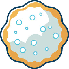 Snow cloud vector illustration design, A vector image of a snow cloud with small snowflakes, ideal for winter, snow, and cold weather themes.
