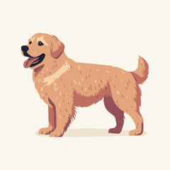 MINIMAL FLAT ILLUSTRATION OF HAPPY DOG