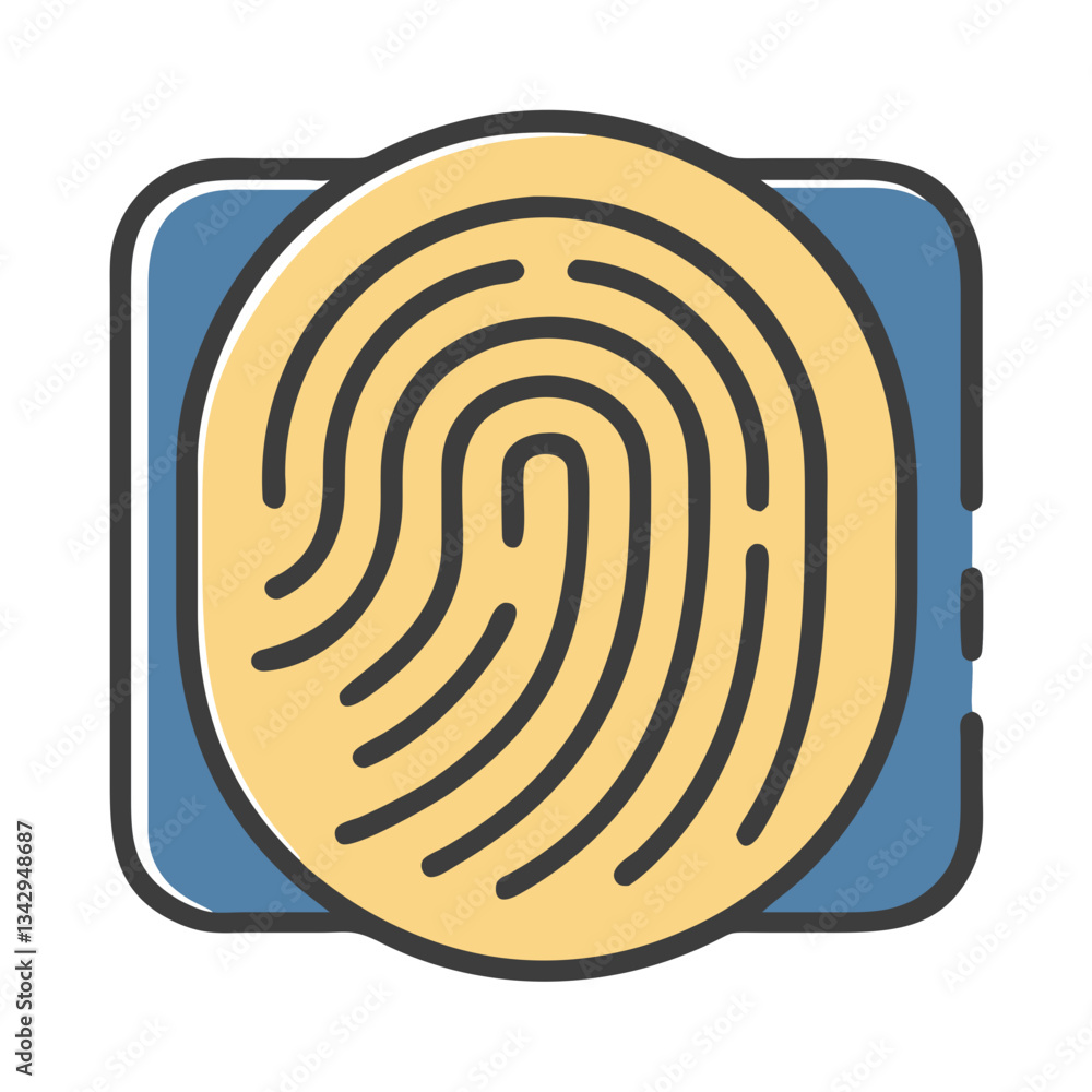 Aufkleber fingerprint scan icon for security and authentication