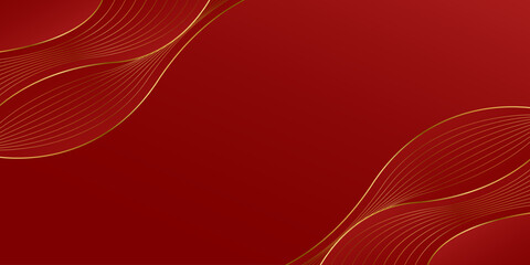 Elegant Red and Gold Abstract Luxury Background. Modern wave design. Suitable for Invitations, awards, templates, banners, covers, posters, presentations, websites, and pages