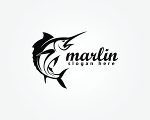 marlin logo marlin jumping logo design template